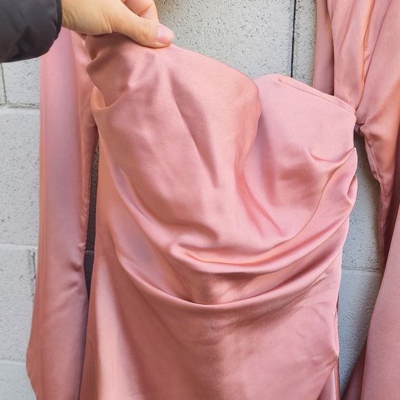 House of CB | Toira Satin Corset Minidress in Rose Size Large - Picture 5 of 16